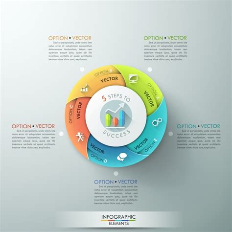 Premium Vector Modern Infographics Options Banner With 5 Part Pie Chart