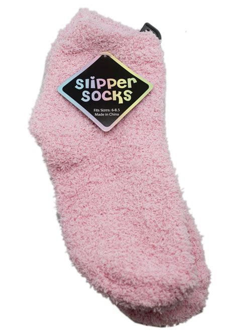 socks light pink colored fuzzy slipper socks size 6 8 5