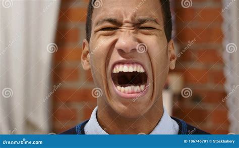 Angry African Man Screaming Loud Shouting In Anger Stock Video Video