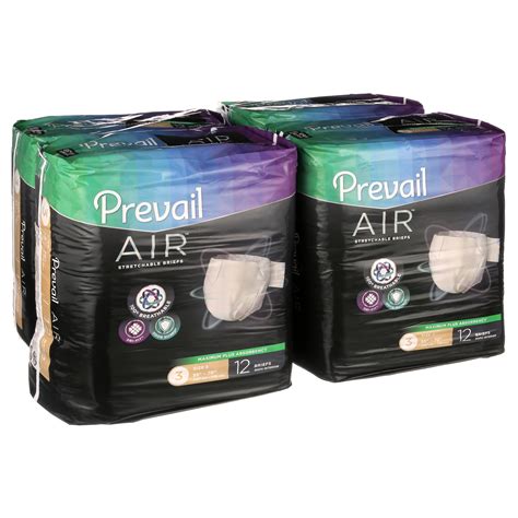 Prevail Air Maximum Plus Absorbency Stretchable Incontinence Briefs