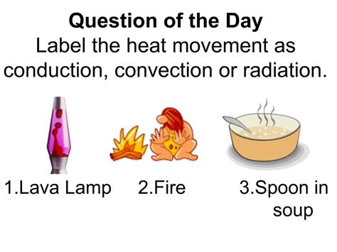 Ppt Question Of The Day Label The Heat Movement As Conduction