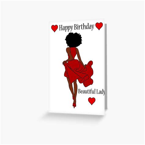 Happy Birthday Beautiful Black Womanlady Greeting Card For Sale By Tatdesigns2020 Redbubble