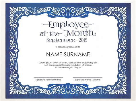 Employee Of The Month Editable Template Editable Award Etsy