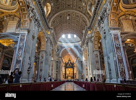 Interior Of St Peters Cathedral Vatican City Italy Stock Photo Alamy