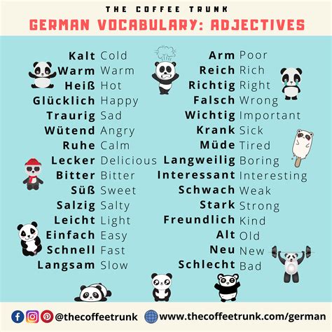 German Vocabulary Flashcards Pdf Opposite Adjectives Flashcard