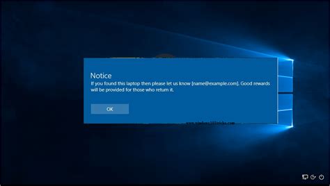 Display A Custom Message On Windows 10 Login Screen Custom Message