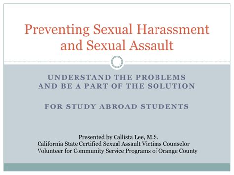 preventing sexual harassment and sexual assault