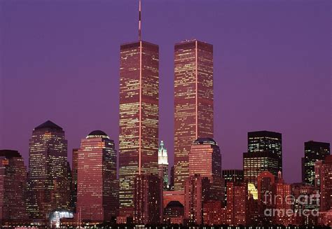 World Trade Center Twin Towers Dusk New York City Photograph By Antonio