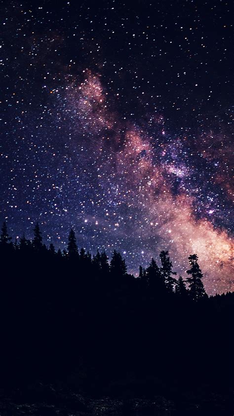 Night Sky Dark Space Milkyway Star Nature Android Wallpaper Night Sky