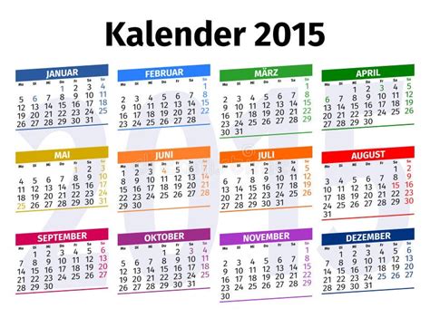 Deutscher Kalender 2015 Stock Abbildung Illustration Von Deutsch