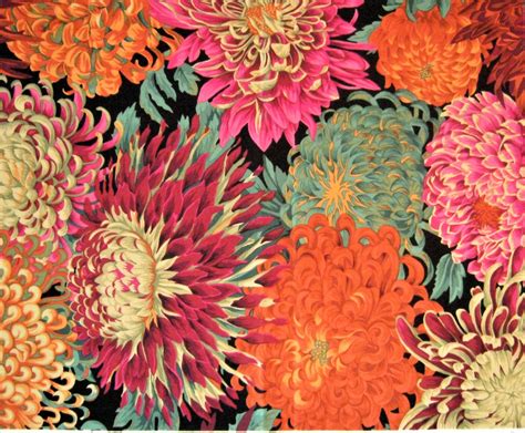Upholstery fabric by the yard. Kaffe Fasset Chrysanthemum Fabric*Phillip Jacobs for Rowan ...