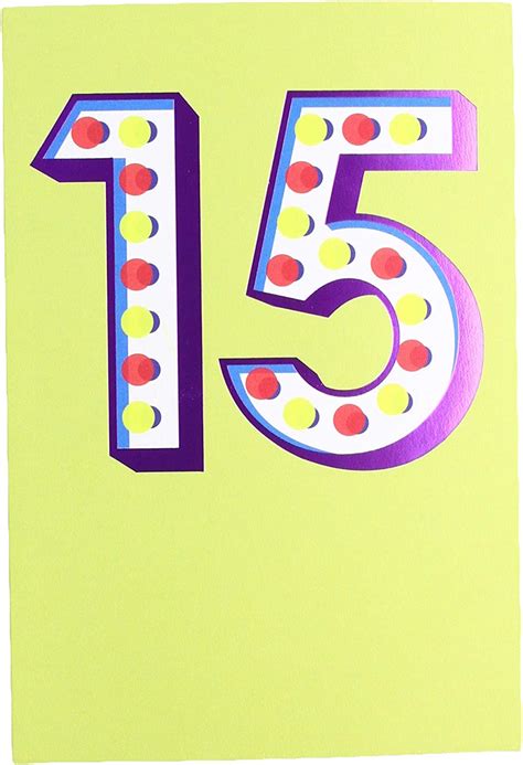 Hallmark 15th Birthday Card Happy Medium Office Products