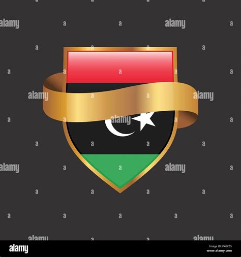 Libya Flag Golden Badge Design Vector Stock Vector Image And Art Alamy