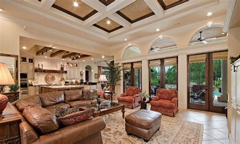 Builders pay particular attention to ceiling architectural details in. 15 Beautiful Traditional Coffered Ceiling Living Rooms ...