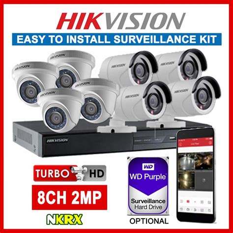 Hikvision wifi camera kit : Hikvision 8CH 2MP 8 Camera Turbo HD CCTV Package DIY Kit ...