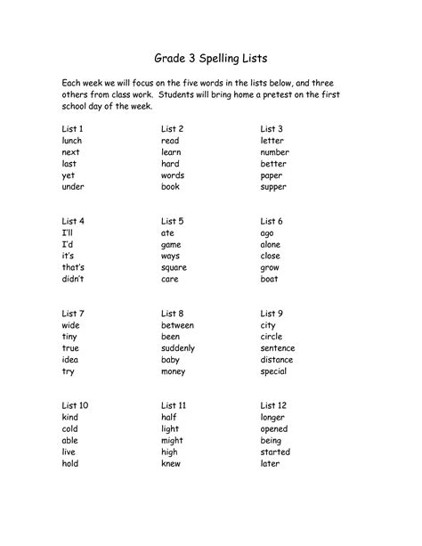 Grade 5 Spelling Words Printable Words Print