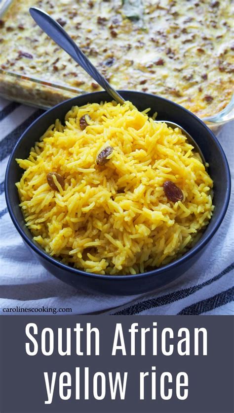I often substitute fresh onions and garlic maybe throw in some peppers into this dish, honestly it is what i have on hand. South African yellow rice - Caroline's Cooking