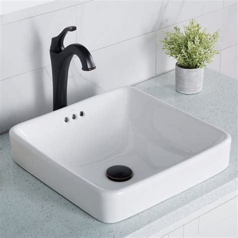 Kcr 281 Kraus Elavo Square Drop In Bathroom Sink With Overflow