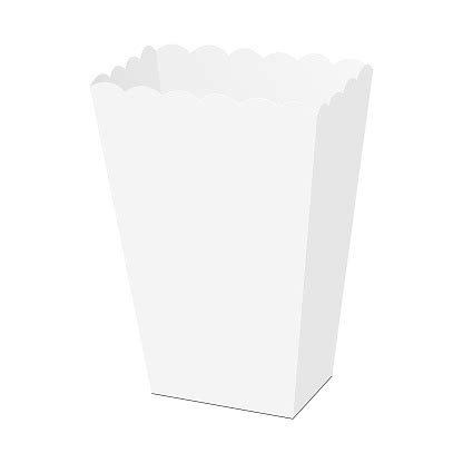 empty paper popcorn box mockup  side view stock illustration  image  istock
