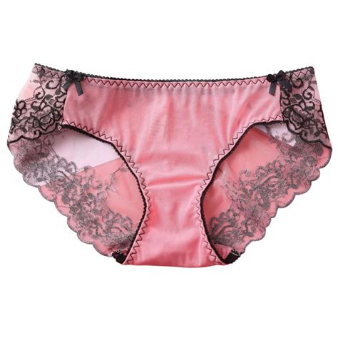 Women Bow Lace Floral Thin See Through Panties Sexy Bikini Low Waist Underwear Briefs