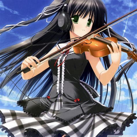 Anime Girl Playing Violin Best Wallpapers Hd Collection