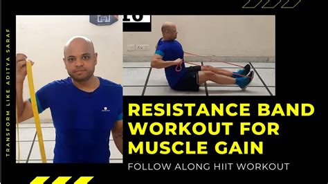 Minute Resistance Band Workout For Muscle Gain Follow Along Hiit Workout Youtube