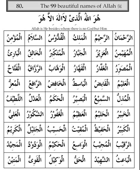 99 Names Of Allah In Arabic Islamiwazaif