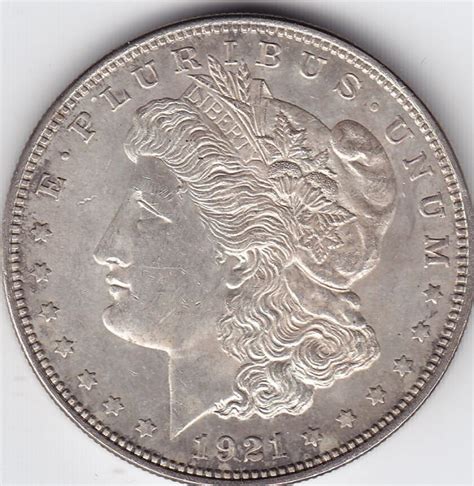 1921 United States Silver Morgan 1 Dollar Coin Ms 62