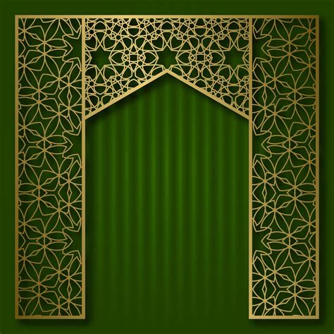 Traditional Background With Golden Patterned Arched Frame 2415795