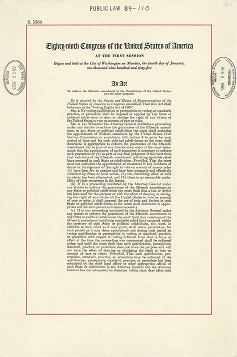 The Voting Rights Act 1965 Annotated Jstor Daily