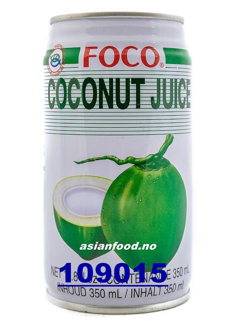 Foco Coconut Juice 24x350ml Nuoc Dua Uong Lon Th Asian Food Import As