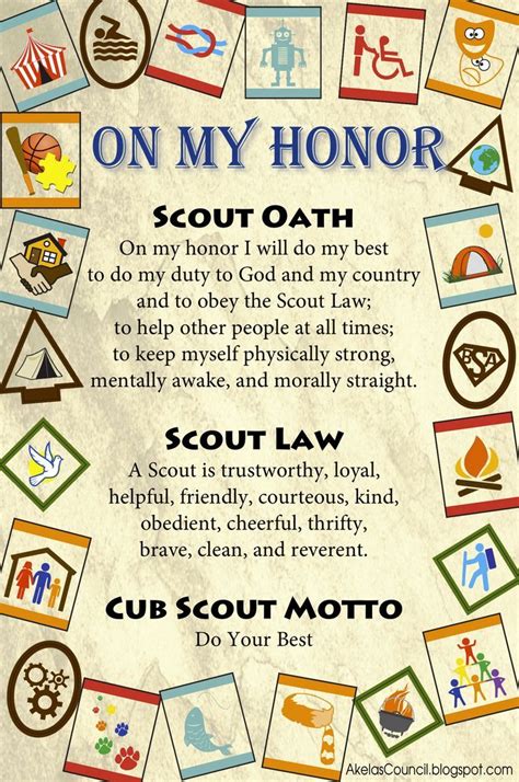 Scouting On My Honor Cub Scout Oath Boy Scout Activities Cub Scout
