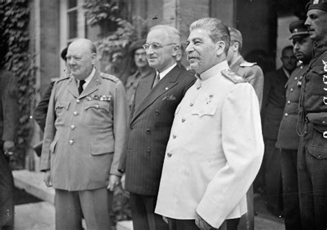 [photo] Winston Churchill Harry Truman And Joseph Stalin At The Potsdam Conference Germany