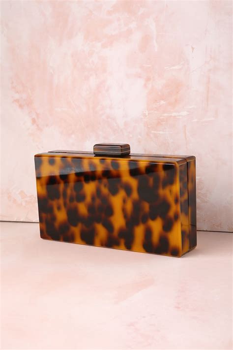 Chic Brown Tortoise Clutch Acrylic Clutch Box Clutch Lulus