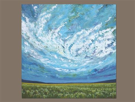 Large Landscape Painting Abstract Landscape Green Field Painting
