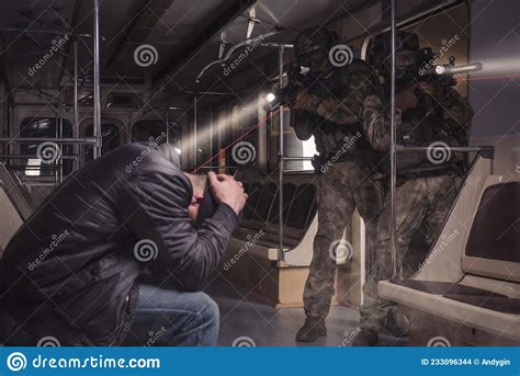 Image Of A SWAT Team Arresting A Criminal In The Subway Special