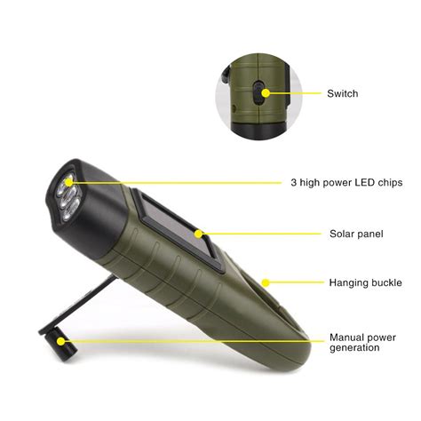 Mechanically Powered Emergency Solar Flashlight Fanduco