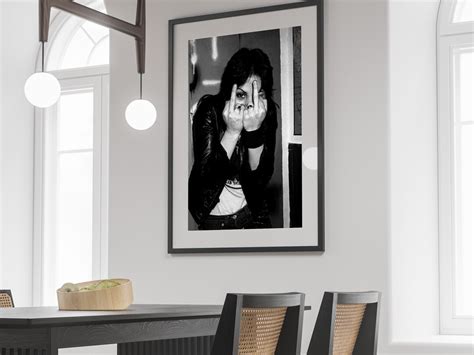 Joan Jett Middle Finger Poster Photo Print Black And White Etsy New