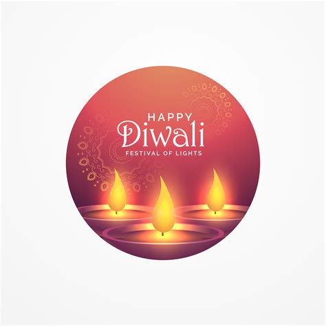 awesome diwali greeting card design with burning diya for festiv - Download Free Vector Art ...