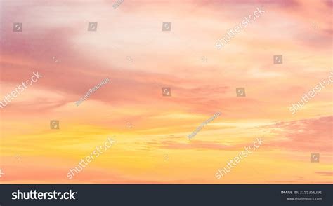 Orange Yellow Sunrise Sky Clouds Evening Stock Photo 2155356291
