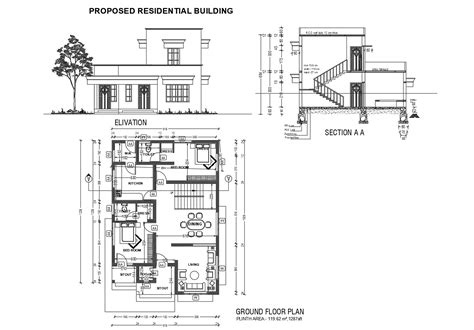 Ground Floor Plan Of Residential House 918mtr X 1326mtr With