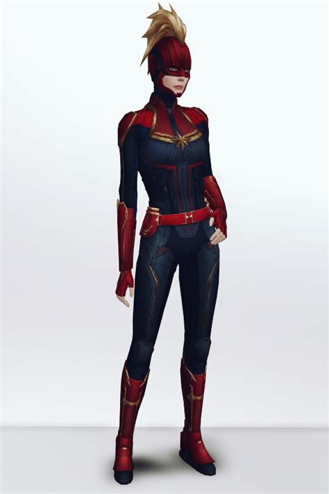 Sims 4 Cc Custom Content Clothing Captain Marvel Costume