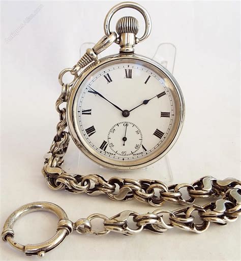 Antiques Atlas 1919 Silver Pocket Watch And Chain