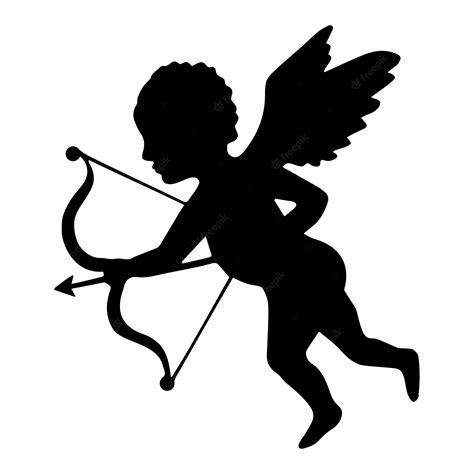 Premium Vector Cupid Silhouette Isolated On White Background
