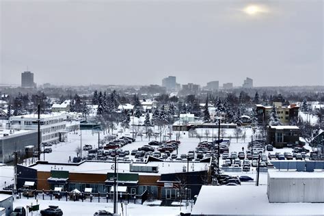 Wide Shot Of Midtown Anchorage In Winter Alaska Public Media