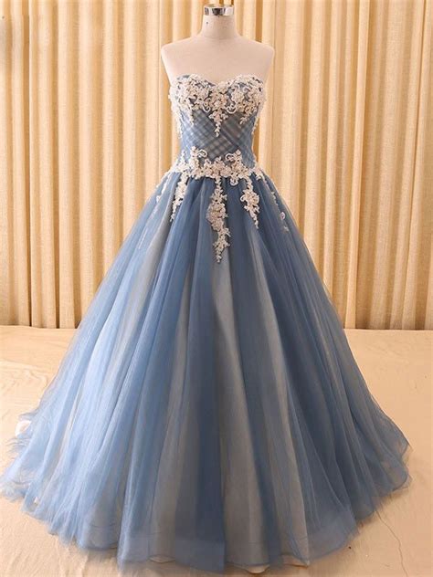 Ball Gown Prom Dresses Sweetheart Floor Length Lace Tulle Beautiful Pr