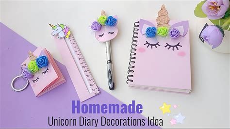 Diy Unicorn Diary Cover Design How To Make Unicorn School Supplies