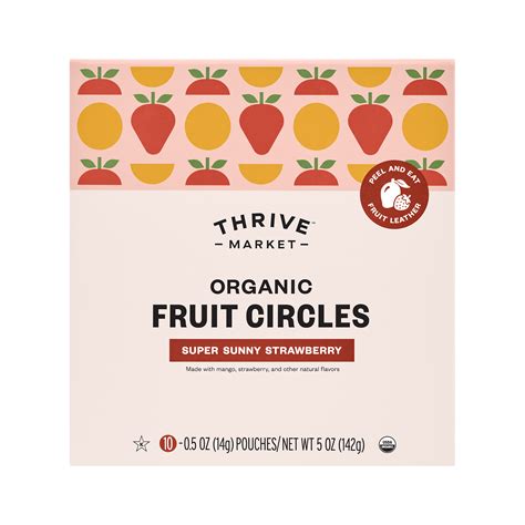 Thrive Market Brands Organic Fruit Circles Super Sunny Strawberry