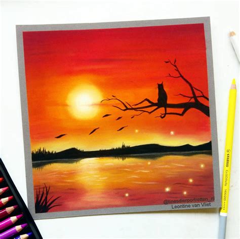 Sunset Pastel Drawing At Explore Collection Of