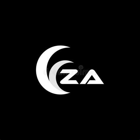 Za Letter Logo Design On Black Backgroundza Creative Initials Letter
